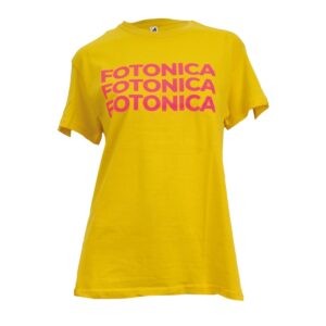 t-shirt fotonica giallo fucsia